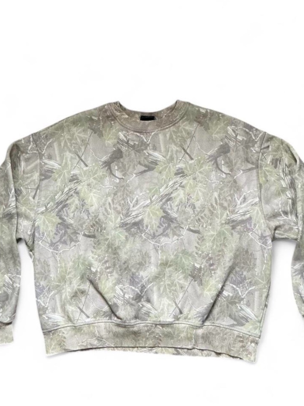 PacSun Men's Camouflage Crewneck Sweatshirt - Green/Gray